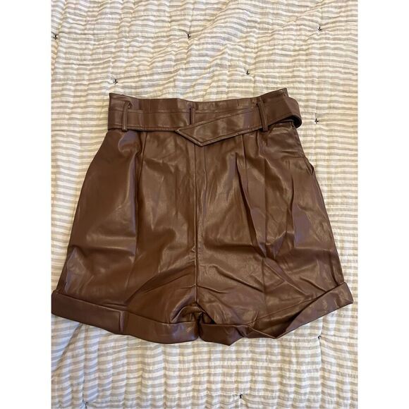 LULUS VEGAN LEATHER SHORTS - Picture 6 of 12
